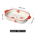 thumbnail image 3 of Qeeadeea Ceramic Baking Dishes For Oven, set of 2, 0.6 Quart Lasagna Pan Deep, Vintage Ceramic Bakeware, Baking Pan-red-22x14x4cm, 3 of 7