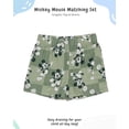 thumbnail image 3 of Disney Mickey Mouse Boys Cotton Button Down Shirt and Shorts Set, Summer Outfit for Toddler and Little Kids (Olive, 3T), 3 of 5