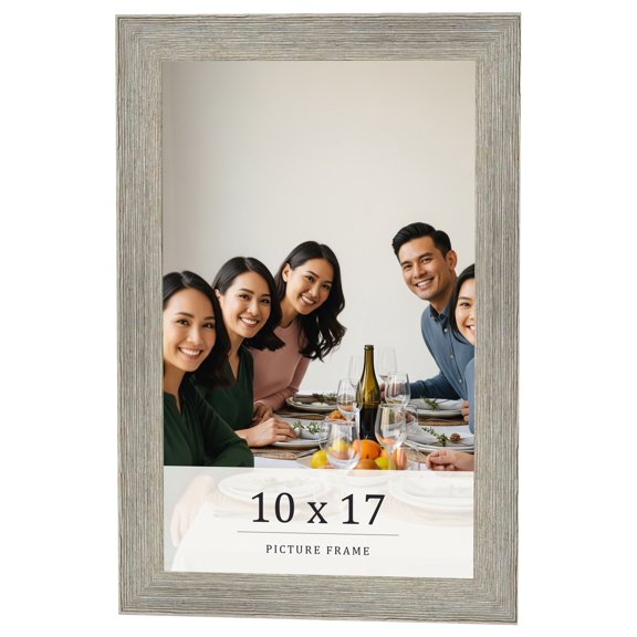 10x17 Frame Grey Real Wood Picture Frame Width 1.5 Inches | Interior Frame Depth 0.5 Inches | Barn