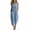Blue, variant on Women's Sleeveless V Neck Jumpsuits, Button Front Loose Casual Cropped One Piece With Pockets Solid Color Summer