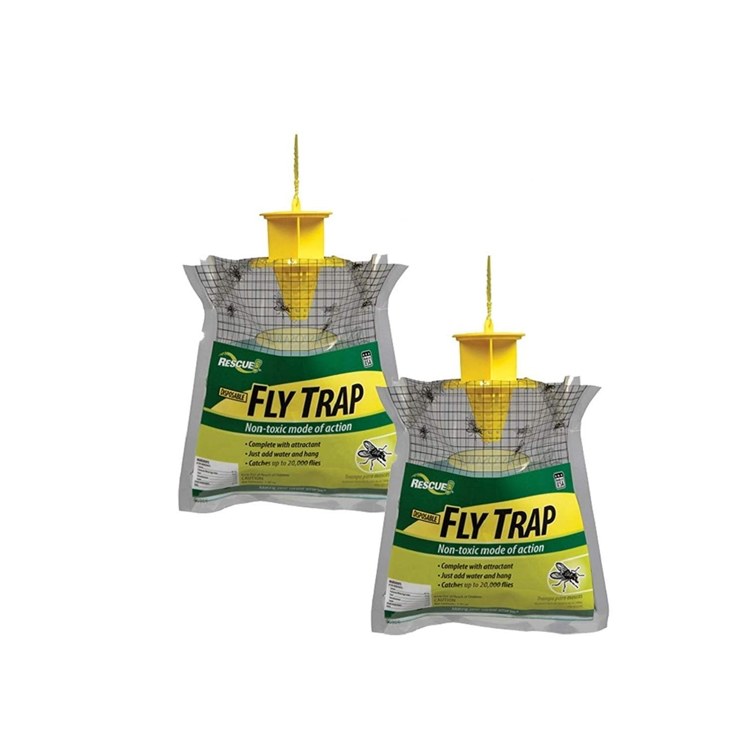 RESCUE Outdoor Disposable Fly Trap, 2 Pack - Walmart.com - Walmart.com