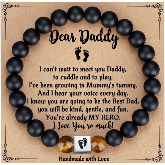 First Father's Day Gifts for New Dad, First Time Dad Gifts, New Father to be, Daddy to be Bracelet Birthday Easter Stocking Stuffers for New Daddy