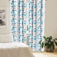 thumbnail image 2 of Ambesonne Animal Art Window Curtains, Humanized Dolphins Art, Each 28" W x 63" L, Blue and Multicolor, 2 of 4