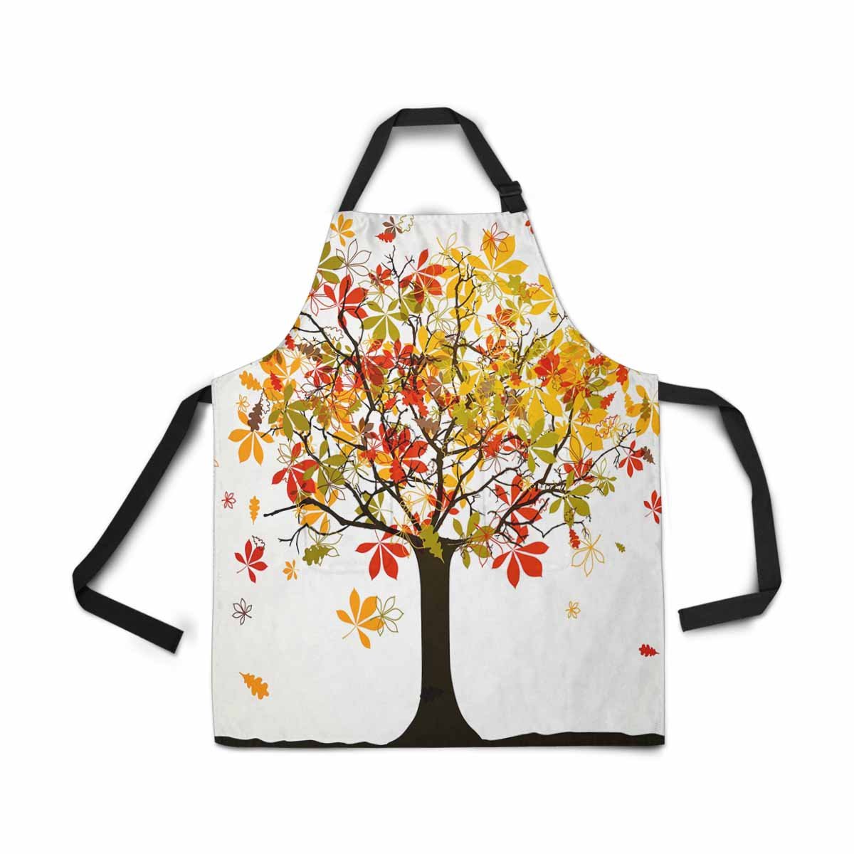 ASHLEIGH Autumn Fall Harvest Tree of Life Apron for Women Men Girls Chef with Pockets Fall Tree Leaves Unisex Adjustable Bib Apron Kitchen for Cooking Baking Painting