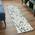 thumbnail image 3 of Teal Green Botanical 2'x6' Runner Rugs for Hallway Kitchen Bedside Non Slip, Rustic Country Spring Floral Summer Leaf Entryway Rug Runners with Rubber Backing, Long Carpet Runner for Laundry Room, 3 of 8