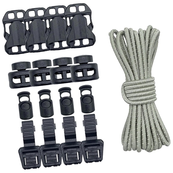 Mochila para exteriores con cordón elástico, ligera, resistente y versátil. Gris