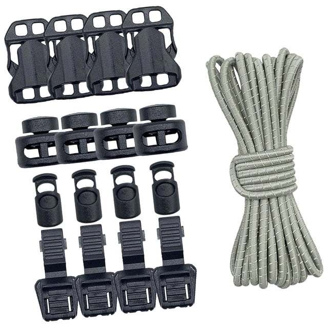 Kit de actualización de cordón elástico para mochila con mayor capacidad de almacenamiento, cordón elástico resistente para escalada Gris