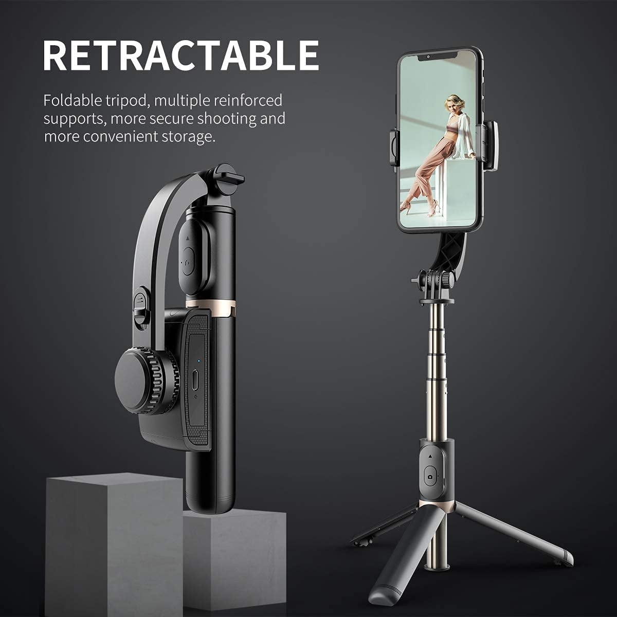 ARTOFUL Stabilisateur Smartphone Perche Selfie Trépied