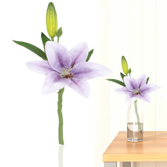 Clearance Under $3 Artificial Lily Stem Single Stem Lily For Living Room Office Desk,Plastic (I) (1Pc)