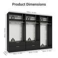 thumbnail image 3 of MADESA Garde-Robe Moderne 6 Portes 4 Tiroirs Armoire de Chambre Armoire de Rangement pour Adultes - Noir, 3 of 11