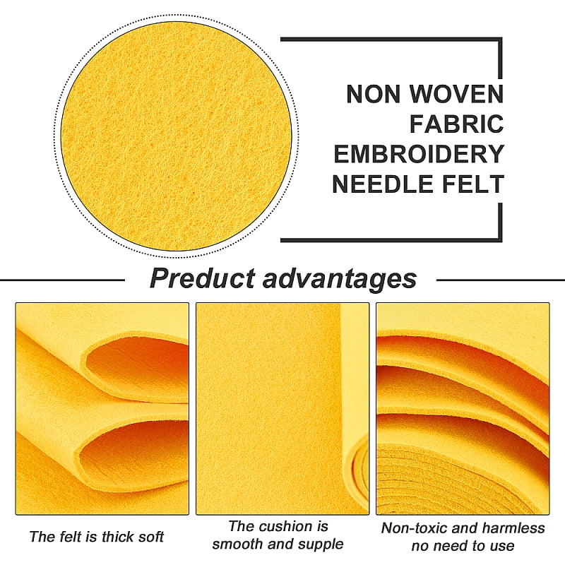 Non Woven Fabric Embroidery Needle Felt for DIY Crafts Gold 140x3mm about 6m/roll for DIY