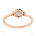 thumbnail image 2 of KIRAN FINE JEWEL Round Blue Tanzanite CZ Diamond Cocktail Band Ring Yellow Gold Plated 925 Silver Wedding Band Ring Statement Jewelry Gift For Her, 2 of 5