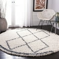 thumbnail image 3 of SAFAVIEH Pro Lux Akilah Geometric Shag Area Rug, Cream/Blue, 6'7" x 6'7" Round, 3 of 11