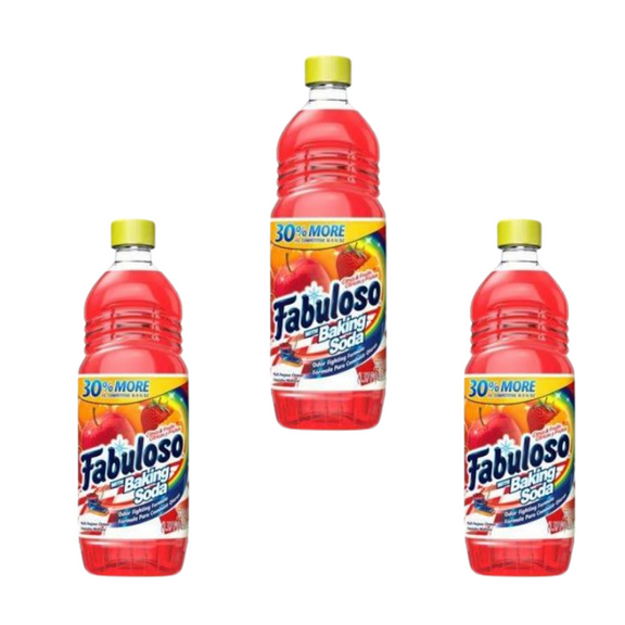 3 pack  bottles Fabuloso Citrus & Fruits with Baking Soda Multi Purpose Cleaner (28oz x 3)