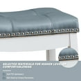 thumbnail image 6 of Topbuy Set of 4 Saddle Bar Stools Backless Nailhead Counter Stool with Grey Cushions White, 6 of 9