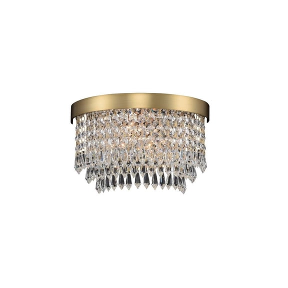 033920-044-FR001-Allegri Lighting-Tavo - Two Light Wall Sconce   Winter Brass Finish with Firenze Crystal