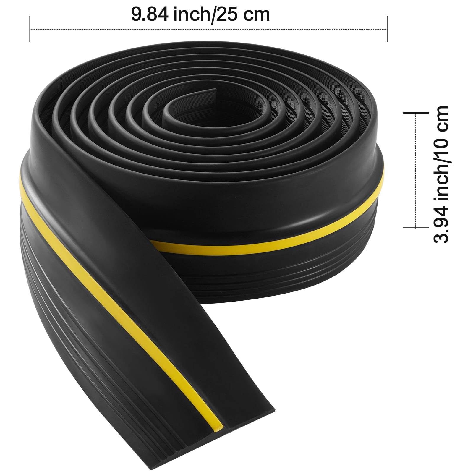 KFFKFF Garage Door Protective Seal Strip, 12 FT Standard Garage Door Ground Seal Strip with Glue, Garage Door Base Climate-Resistant Strip, Enhanced Dense PVC DIY Climate Control Replacement, Black