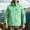 Green, variant on Mens Adjustable Hood Softshell Jacket Multi Zip Pockets Wind Resistant Outdoor Hiking Climbing Coat With Cuff Tabs