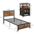 thumbnail image 2 of VECELO 3-Piece Twin Bedroom Sets with Wooden Headboard Bed Frame and 2 Brown Nightstands, 2 of 8