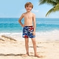 thumbnail image 6 of Edvintorg Boy Shorts 4Th Of July Compression Liner Printed Elastic Waisted Athletic Casual Beach Short with Drawsting Size 5-14, 6 of 9