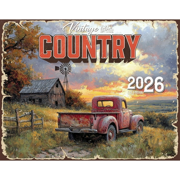 2026 Vintage Country Wall Calendar 16-Month X-Large Size 14x22, Retro Country Living Calendar by The KING Company-Monster Calendars