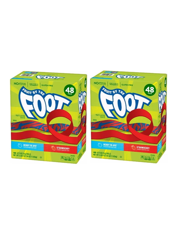 Fruit by the Foot Snacks, Berry Tie-Dye and Strawberry Variety Pack (48 ct.) 2PK