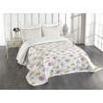 thumbnail image 3 of Ambesonne Cartoon Quilted Bedspread Set 3 Pcs, Caterpillar Bees Flowers, King Size, Multicolor, 3 of 5