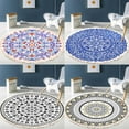 thumbnail image 4 of FNNMNNR New! Bohemian  Rugs Non-Slip Boho Mandala Tassels Woven Cotton Circle Mat for Home Kitchen Living Room Bedroom Bathroom Decor Carpet 23.6in, 4 of 10