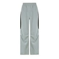 thumbnail image 4 of Lolmot Wide Leg Pants for Women Cargo Work Pants Running Light Joggers Hip Hop Pockets Loose Fitting Sport Elastic Waist Sweatpants Baggy Y2K Cargo Pants Parachute Pants, 4 of 5