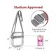 thumbnail image 5 of Bolsa transparente aprobada para estadios LzGUNGY cartera transparente con correa de hombro ajustable gris, 5 of 5