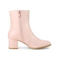 thumbnail image 3 of BLISSFUL STEP Women's Ankle Boots Square Toe Block Heel Side Zip Faux Leather Booties Pink 8, 3 of 6