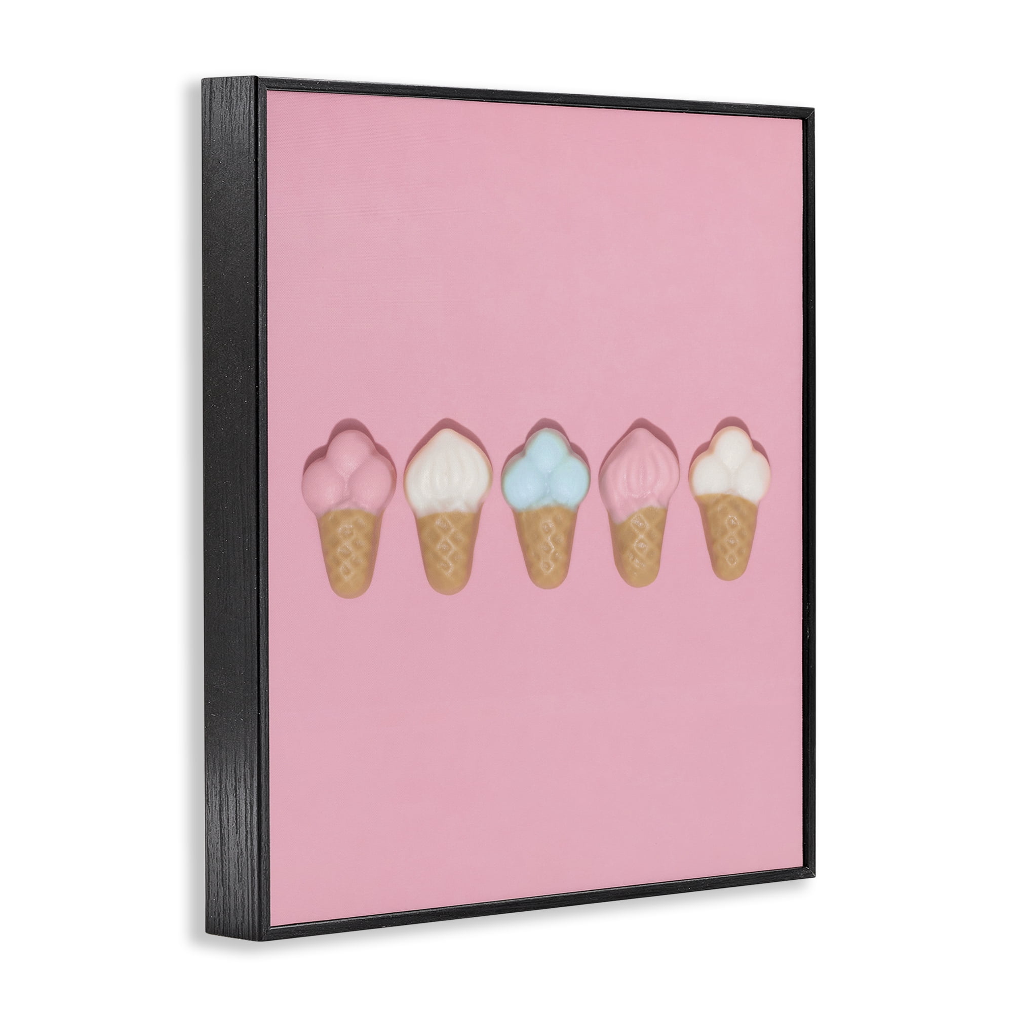 Stupell Industries Pink Ice Cream Candy Black Framed Giclee Art, design by LISH Creative