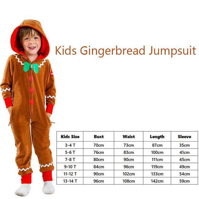 Mono acogedor de pan de jengibre unisex para adultos y familias, disfraz de galleta de jengibre lindo para niños y bebés