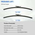 thumbnail image 6 of 2 Wipers Factory 28"+28" for Ford Edge Escape Focus Original Equipment Replacement Front and Rear Windshield Wiper Blade, 6 of 7