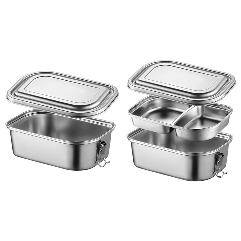 UPTRUST Stainless Steel Lunch Food Container, 800ML/27oz, Bento Boxes Metal  Lunch Box - Lockable Clips to Leak Proof- Adjustable Divider included