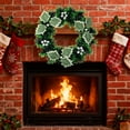 thumbnail image 5 of Artificial Winter Christmas Wreath, Lifelike Greenery Hanging Decor with Festive Accents, for Front Doors, Fireplaces, and Stair Railings, Durable Reusable Decoration for Holiday Parties, C, 1pcs, 5 of 6