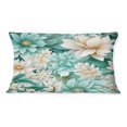thumbnail image 3 of Designart "Boho Emerald Dahlia Dream" Floral Printed Throw Pillow, 3 of 5