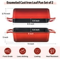 thumbnail image 2 of 2-In-1 9 x 5 Inch Cast Iron Loaf Pan with Lid (Red), Bread Loaf Pans for Baking Homemade Sourdough Bread, Meatloaf, Toast, Cake, Nonstick & Healthy & Sturdy, 2 Piece Set, 2 of 14