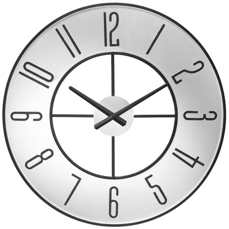 Infinity Instruments Metropolitan Metal 19.75 Indoor Wall Clock with Open Face & Quartz Movement for Accurate Timekeeping, Silver