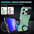 thumbnail image 6 of Allytechgroup Magnetic For iPhone 15 Pro Max Case with Ring, [1x Screen Protector] [Slide Camera Cover] Military Grade Drop Protection Back Cover For iPhone 15 Pro Max, Lightgreen, 6 of 10