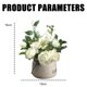 thumbnail image 2 of Juego de flores artificiales con jarrón de cerámica pequeño, ramo de hortensias y rosas, flores falsas, 2 of 5
