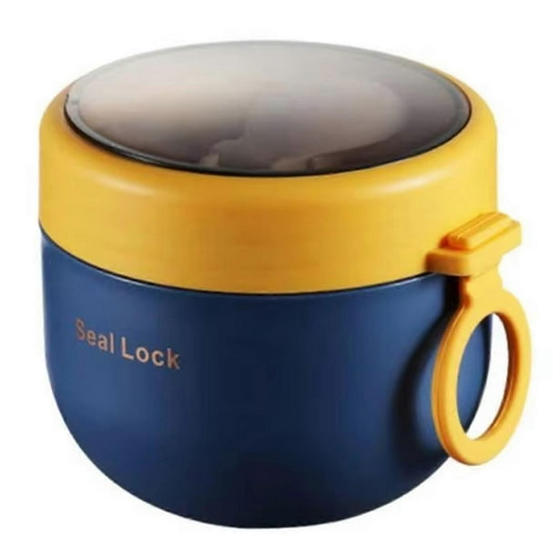 Stainless Steel Vacuum Soup Cup - Portable Lunch Box with Spoon, Microwave Safe, Cute Design