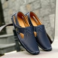 thumbnail image 6 of Spring Summer New Men's Casual Hollow Loafers Slip On Breathable Leather Flats Boat Shoes Driving Shoes Moccasins Comfort Walking Shoes, 6 of 15