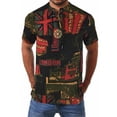 thumbnail image 2 of CEHVOM Chemise à Manches Courtes Imprimée Confortable en Coton Lin Décontracté pour Hommes, 2 of 6