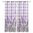 Blackout Room Darkening Curtains, Farm Floral Lavender Butterfly Purple