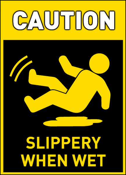 30 Pack Warning Sign-Caution Slippery-Caution Smooth-Warning Stand Plate 
