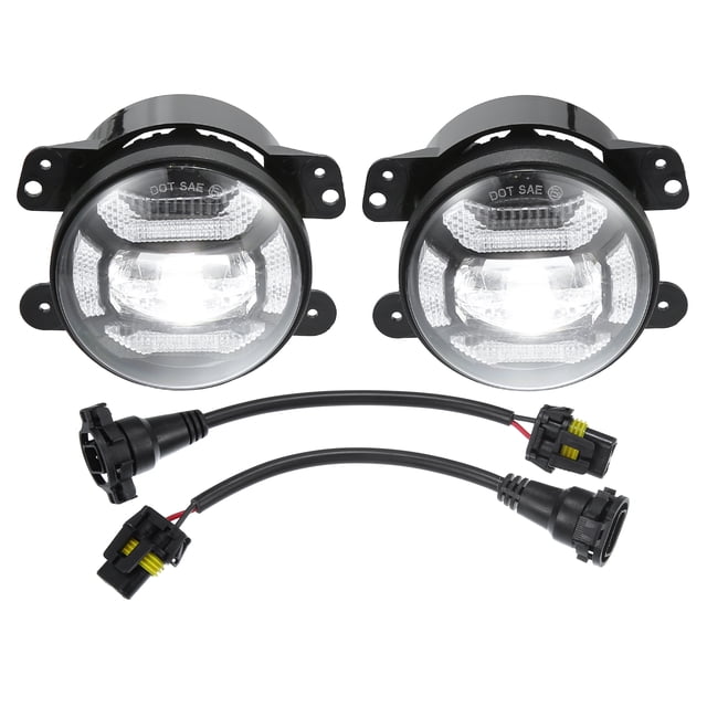 Luz antiniebla LED de 4 pulgadas para Jeep Wrangler JK 2 puertas 2007-2018 Luces antiniebla de conducción de aluminio fundido a presión 1 par