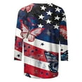 thumbnail image 5 of Feancey 4th of July Graphic Shirts for Women 3/4 Sleeve Plus Size Tunic Tops Distressed American Flag Print T Shirt Holiday Novelty Graphic Tees Gifts for Women Multicolor XXL, 5 of 5
