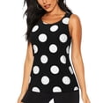 thumbnail image 1 of Fotbe Black and White Polka Dot Blusas Sin Mangas para Mujer – Estilo Casual, Corte Suelto, Slim-Fit, Cuello Redondo Deportivo, Tops de Verano para Gimnasio y Yoga-XX-Large, 1 of 7