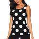 thumbnail image 1 of Balery Black and White Polka Dot Camiseta sin mangas estampada ligera para mujer, tops de entrenamiento sin mangas, camisetas de yoga transpirables de secado rápido.-Small, 1 of 7
